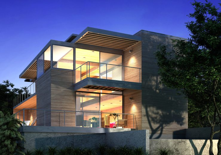 3d render modern building exterior